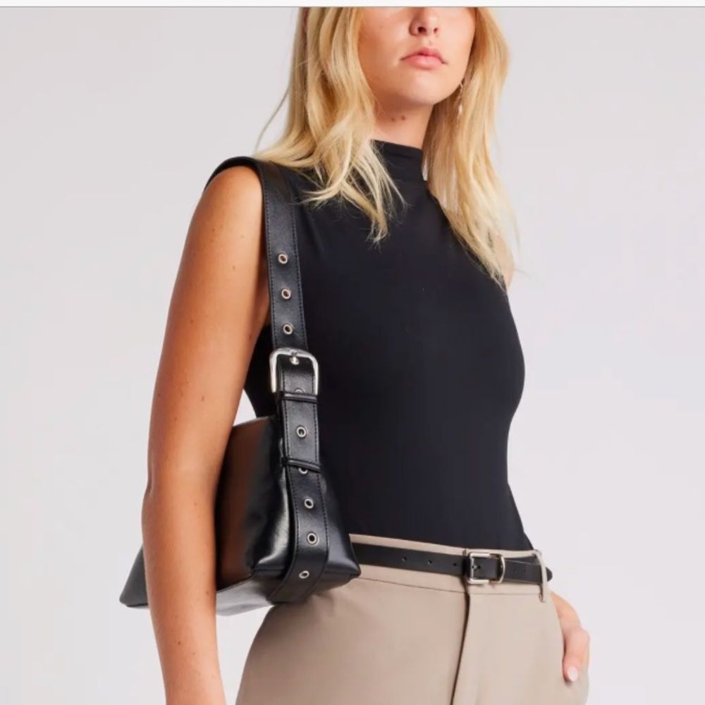 OPEN EDIT Funnel Neck Double Layer Bodysuit NWT In Stores $49